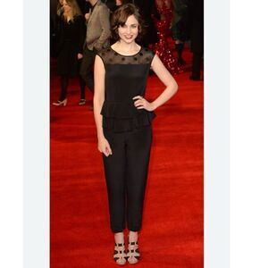 Kate Spade Mademoiselle Sleeveless Black Peplum Jumpsuit NEW Size 6